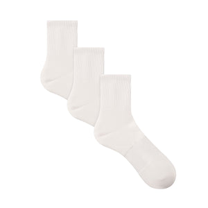 MENS QUARTER CREW SOCK 3-PACK | CHALK