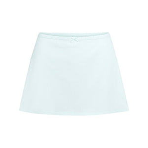 DROP NEEDLE POINTELLE MINI SKIRT | FROST