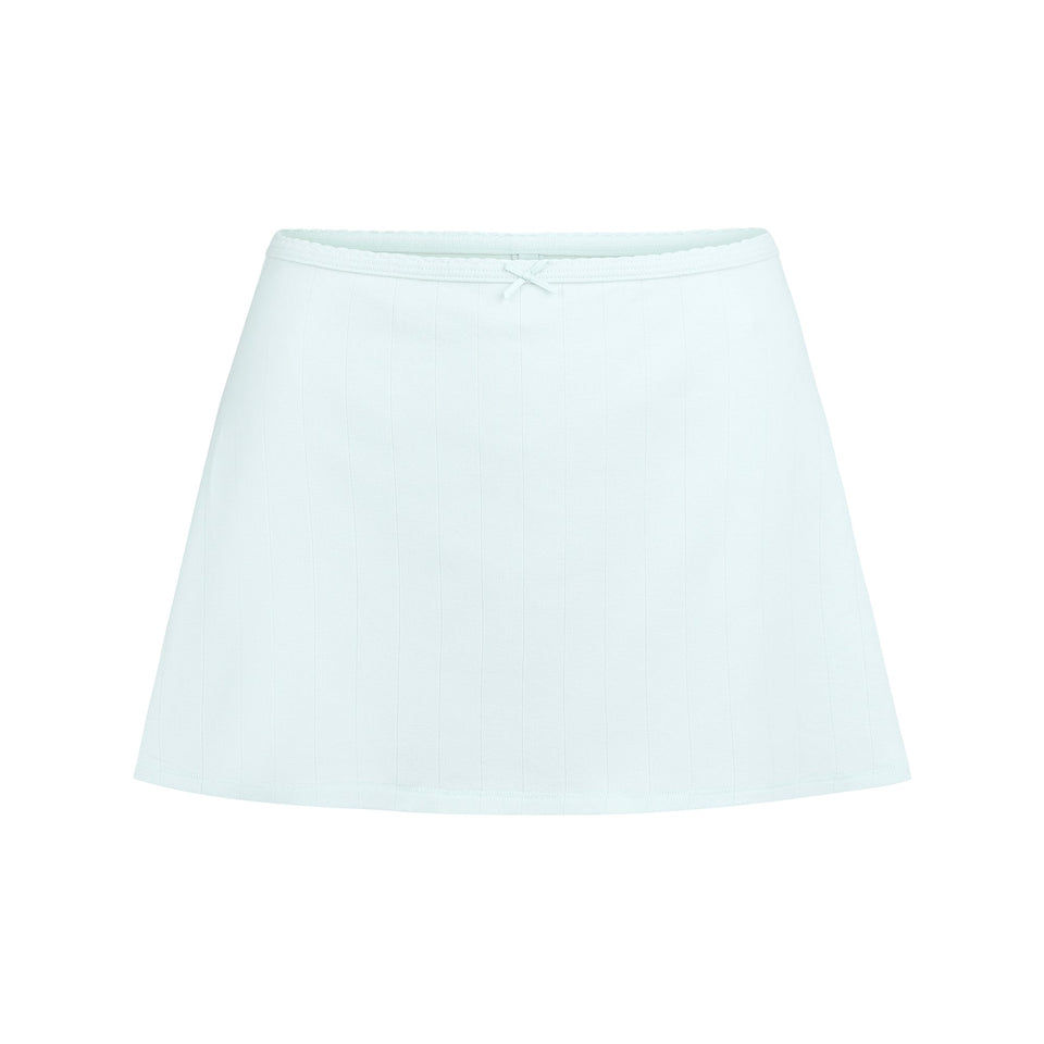 DROP NEEDLE POINTELLE MINI SKIRT | FROST