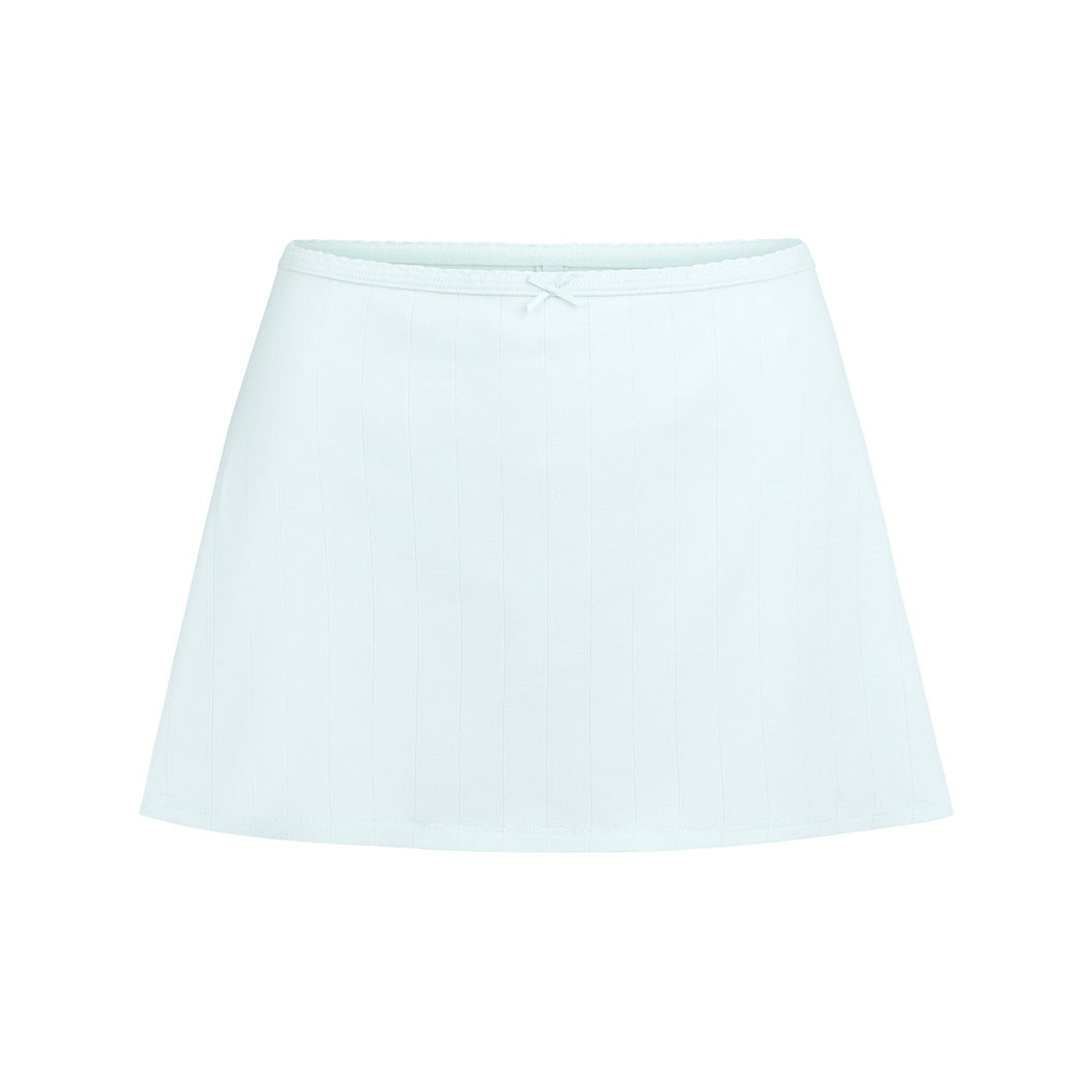 DROP NEEDLE POINTELLE MINI SKIRT | FROST