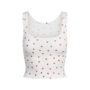 COTTON RIB TANK | SNOW STRAWBERRY PRINT
