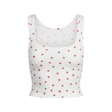 COTTON RIB TANK | SNOW STRAWBERRY PRINT