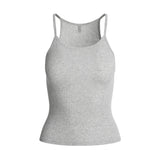 COTTON RIB LONG CAMI | LIGHT HEATHER GREY
