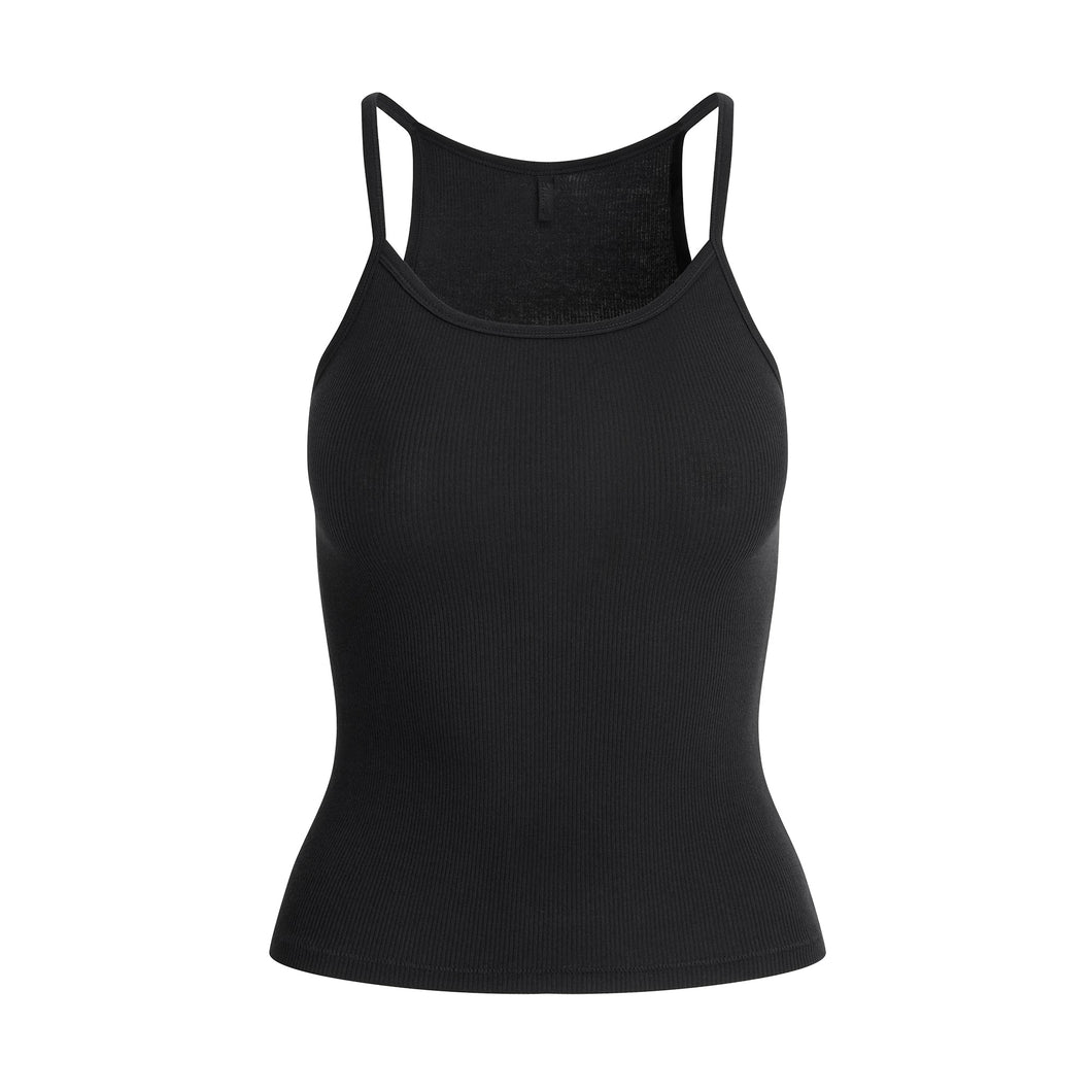 COTTON RIB LONG CAMI | SOOT