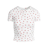 COTTON RIB T-SHIRT | SNOW STRAWBERRY PRINT