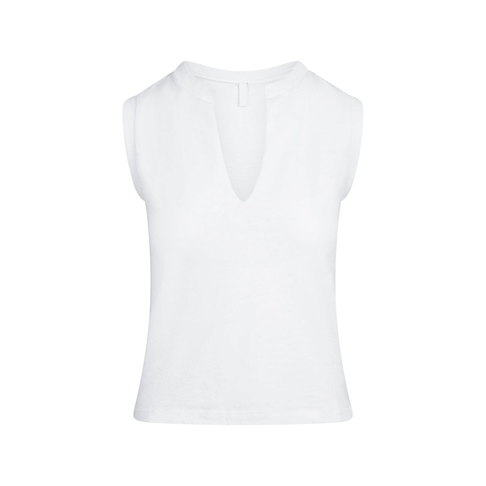 WORN IN JERSEY SPLIT NECK MUSCLE TANK | SNOW