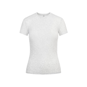 SHEER RIB T-SHIRT | LIGHT HEATHER GREY