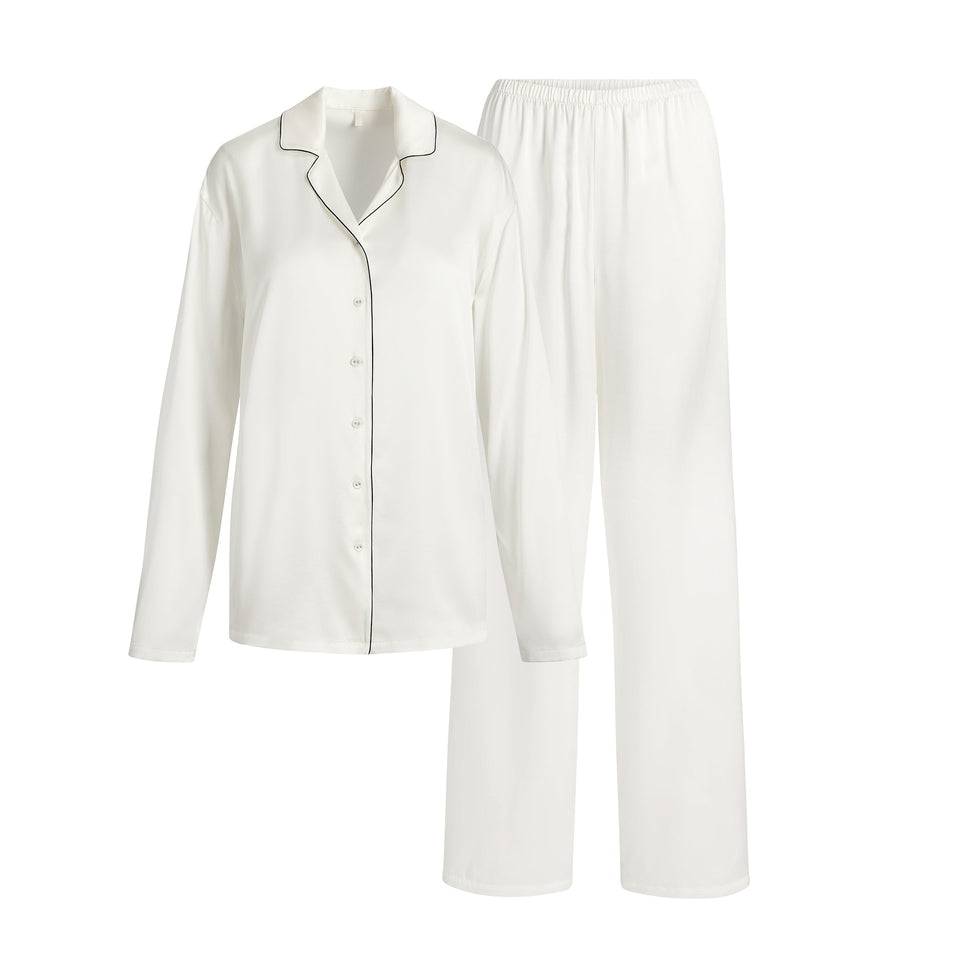 SILK LONG SLEEP SET | IVORY