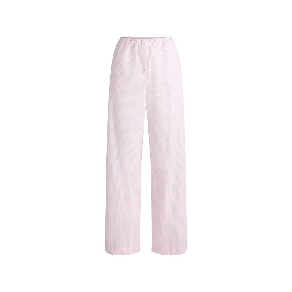 COTTON POPLIN OVERSIZED SLEEP SET | CHERRY BLOSSOM STRIPE