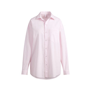 COTTON POPLIN OVERSIZED SLEEP SET | CHERRY BLOSSOM STRIPE