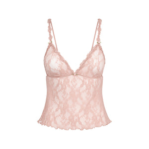 STRETCH LACE TRIANGLE CAMI AND SHORT SET | MORGANITE