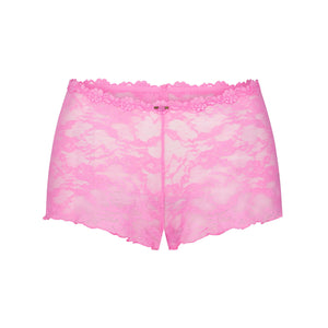 STRETCH LACE TRIANGLE CAMI AND SHORT SET | SUGAR PINK