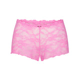 STRETCH LACE TRIANGLE CAMI AND SHORT SET | SUGAR PINK