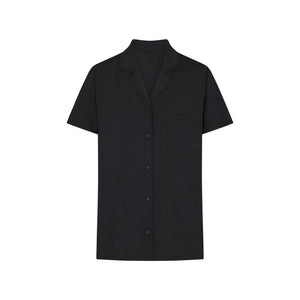 SKIMS SLEEP SHORT SLEEVE BUTTON UP SET | ONYX