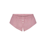 COTTON POPLIN MICRO SHORT SLEEP SET | BERRY CHECK