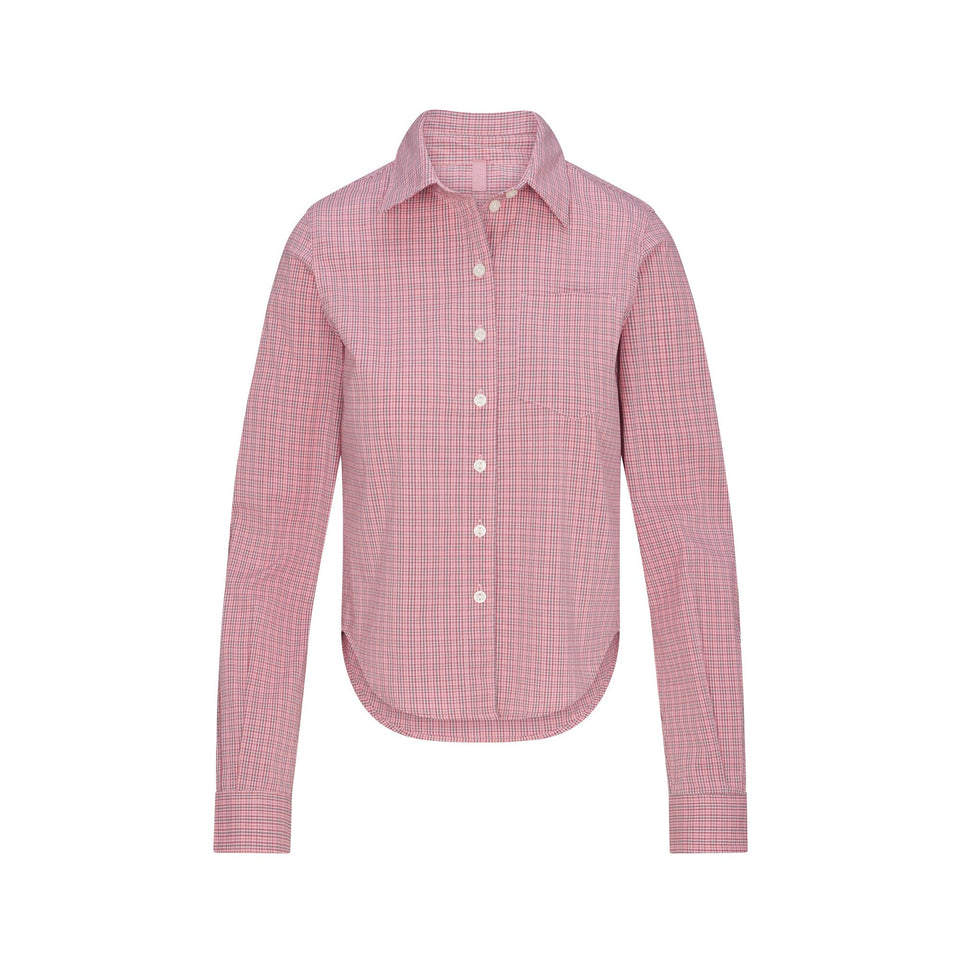 COTTON POPLIN MICRO SHORT SLEEP SET | BERRY CHECK