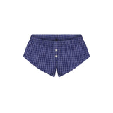 COTTON POPLIN MICRO SHORT SLEEP SET | NAVY CHECK