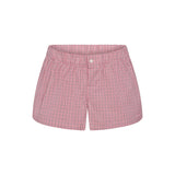 COTTON POPLIN BOXER SLEEP SET | BERRY CHECK