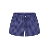 COTTON POPLIN BOXER SLEEP SET | NAVY CHECK