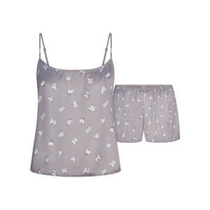 WOVEN SHINE CAMI AND SHORT SLEEP SET | MIRROR BALLOON PRINT