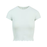DROP NEEDLE POINTELLE BABY TEE | FROST