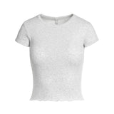 DROP NEEDLE POINTELLE BABY TEE | LIGHT HEATHER GREY