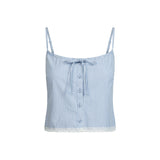 COTTON POPLIN SLEEP CAMI | CADET STRIPE