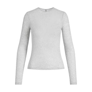 SHEER RIB LONG SLEEVE T-SHIRT | LIGHT HEATHER GREY