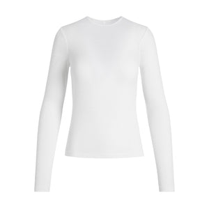 SHEER RIB LONG SLEEVE T-SHIRT | SNOW