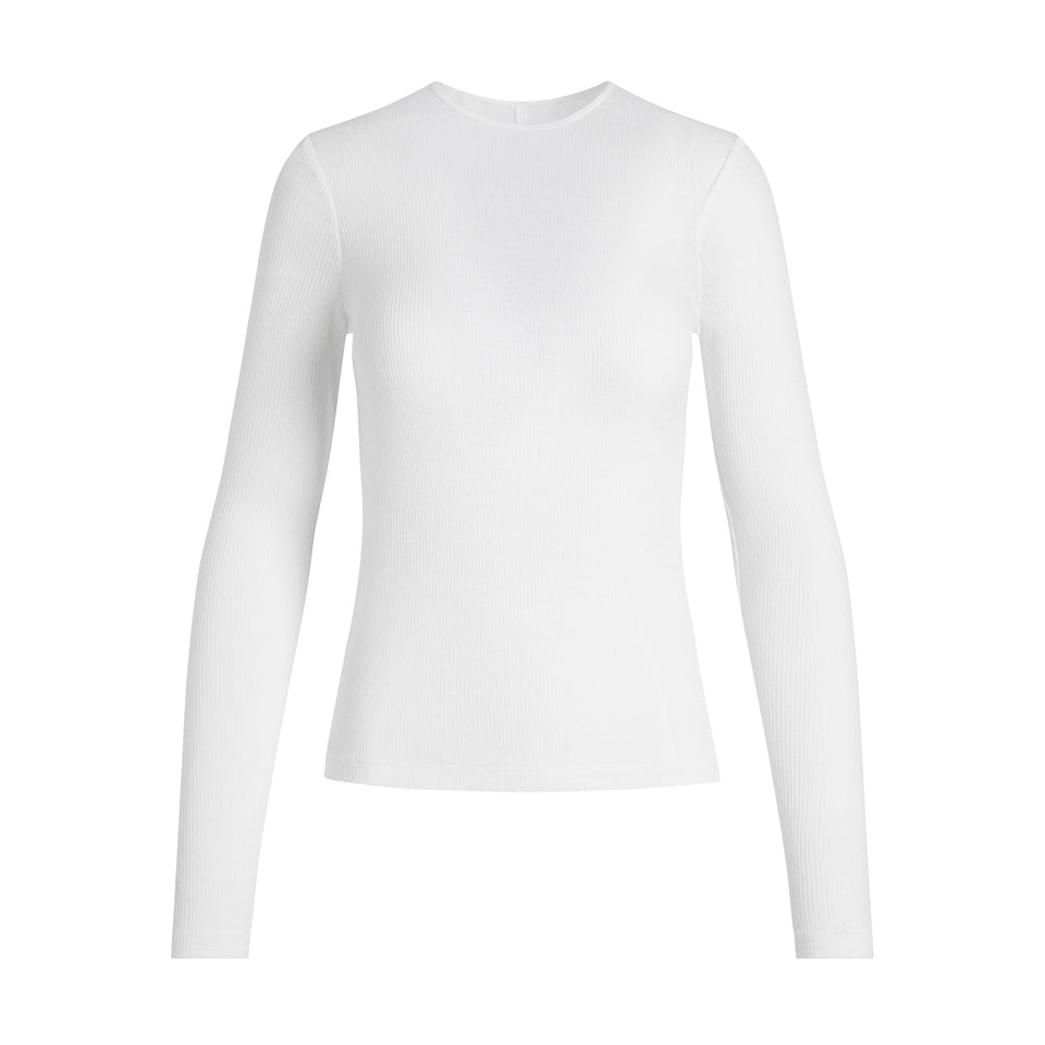 SHEER RIB LONG SLEEVE T-SHIRT | SNOW