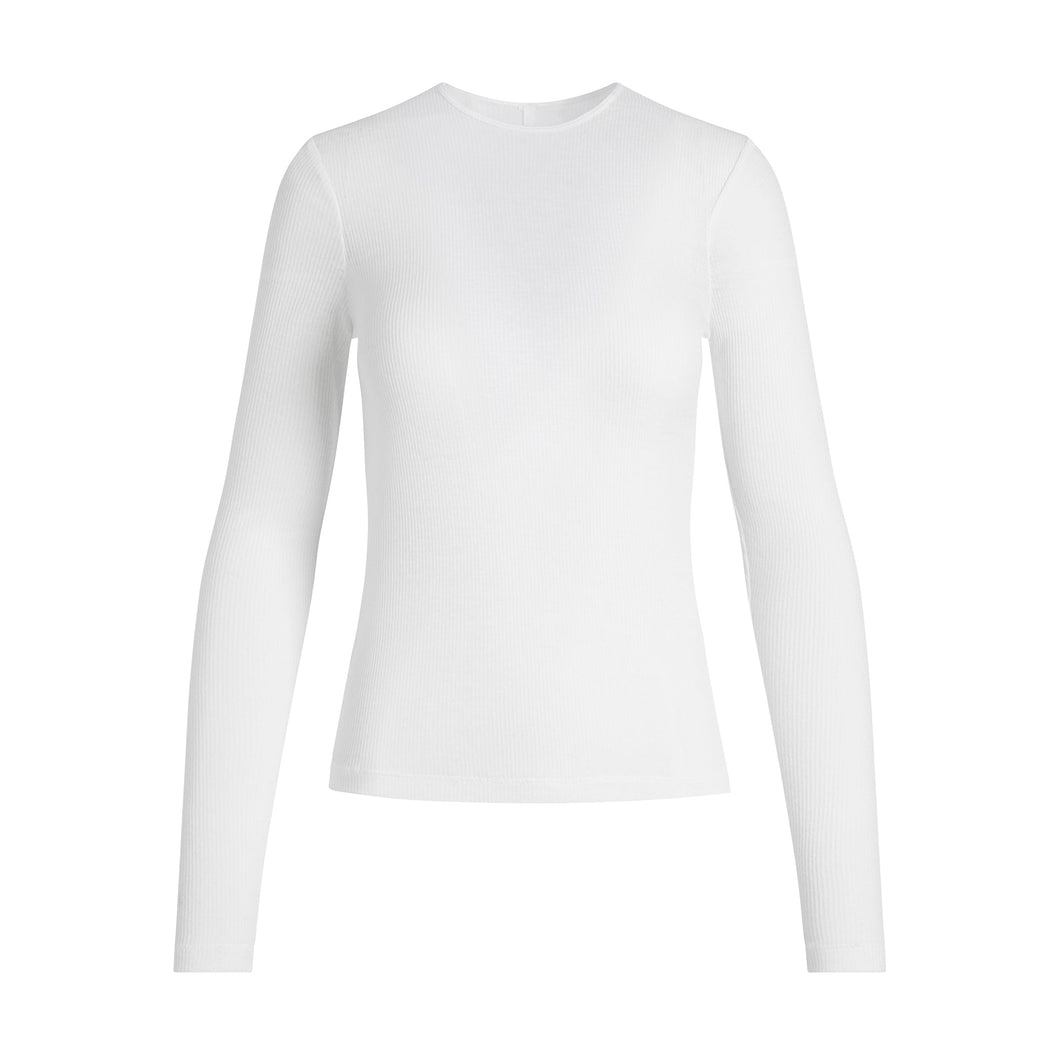 SHEER RIB LONG SLEEVE T-SHIRT | SNOW