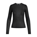SHEER RIB LONG SLEEVE T-SHIRT | SOOT