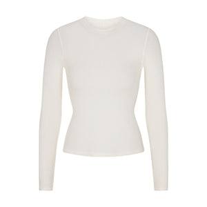 COTTON RIB LONG SLEEVE T-SHIRT | MARBLE