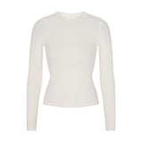 COTTON RIB LONG SLEEVE T-SHIRT | MARBLE