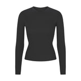 COTTON RIB LONG SLEEVE T-SHIRT | SOOT