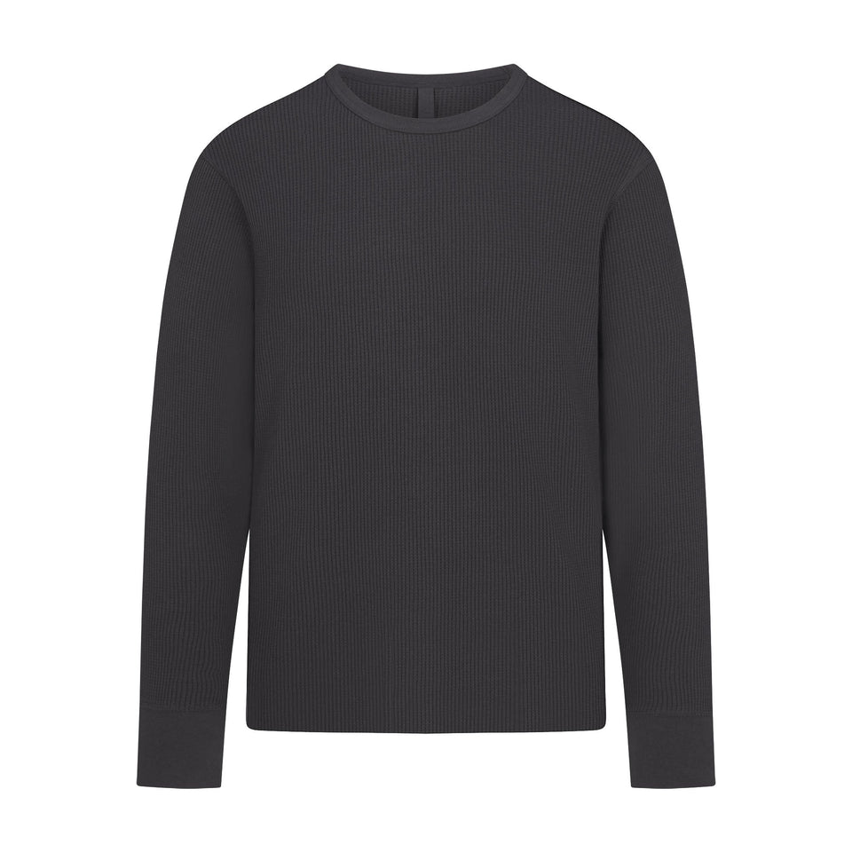 WAFFLE MENS LONG SLEEVE T-SHIRT | ASH