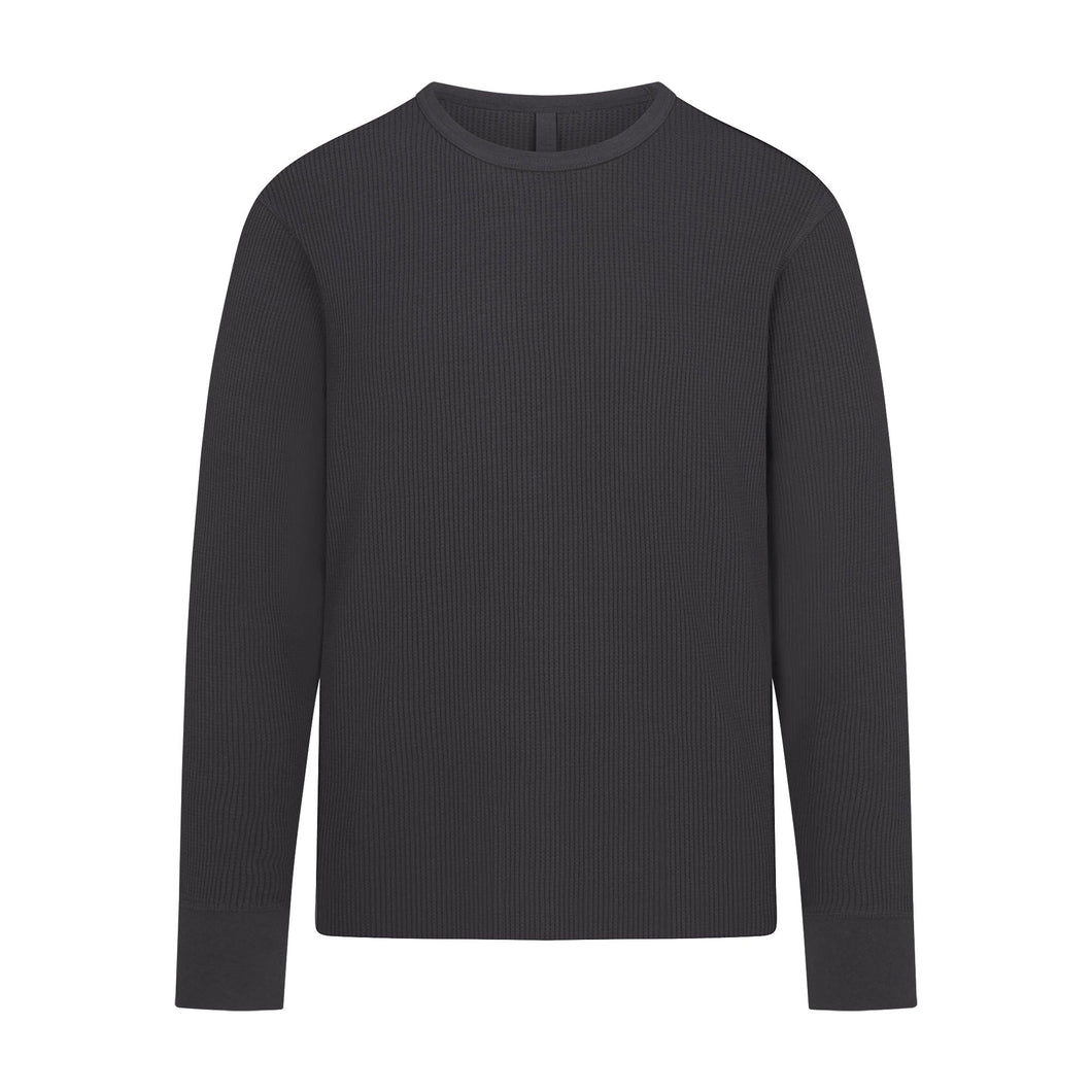 WAFFLE MENS LONG SLEEVE T-SHIRT | ASH