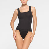 COTTON RIB LONG TANK | SOOT