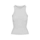 COTTON JERSEY CREW NECK TANK | LIGHT HEATHER GREY