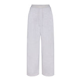 COTTON FLEECE OVERSIZED DOUBLE WAISTBAND PANT | LIGHT HEATHER GREY