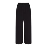 COTTON FLEECE OVERSIZED DOUBLE WAISTBAND PANT | ONYX