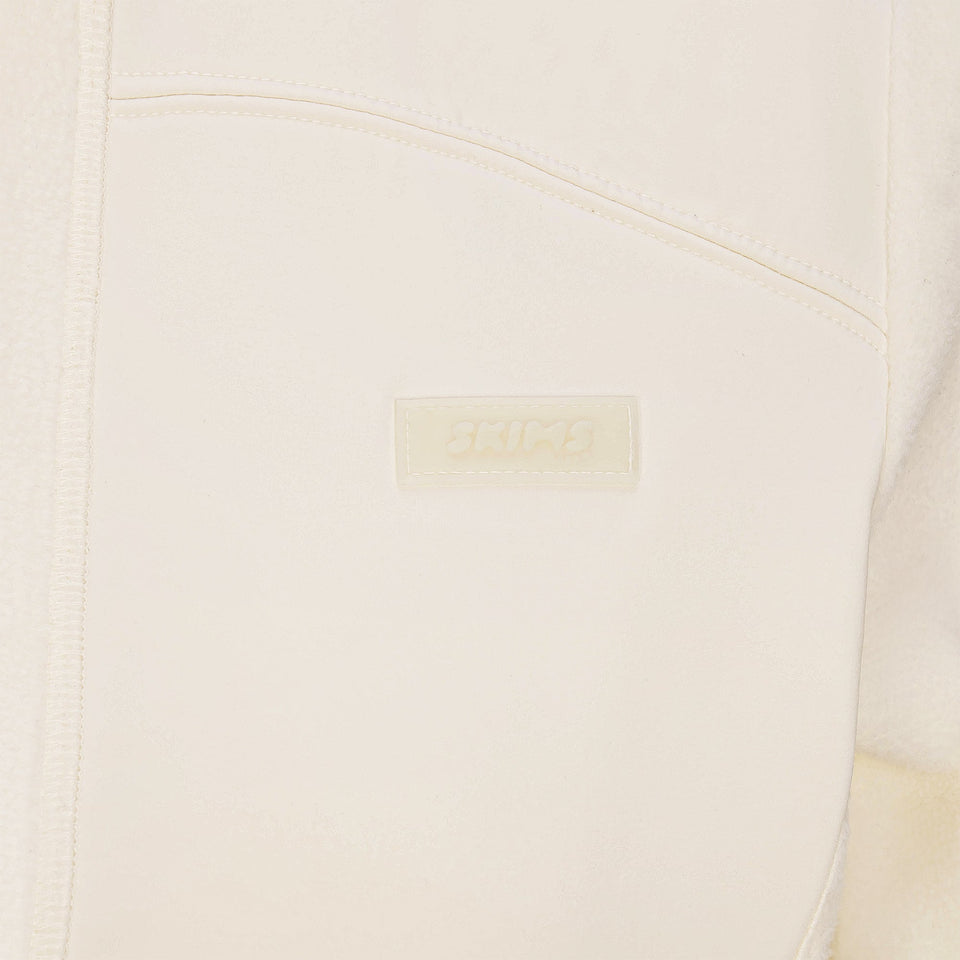 FLEECE LOUNGE FITTED JACKET | ECRU