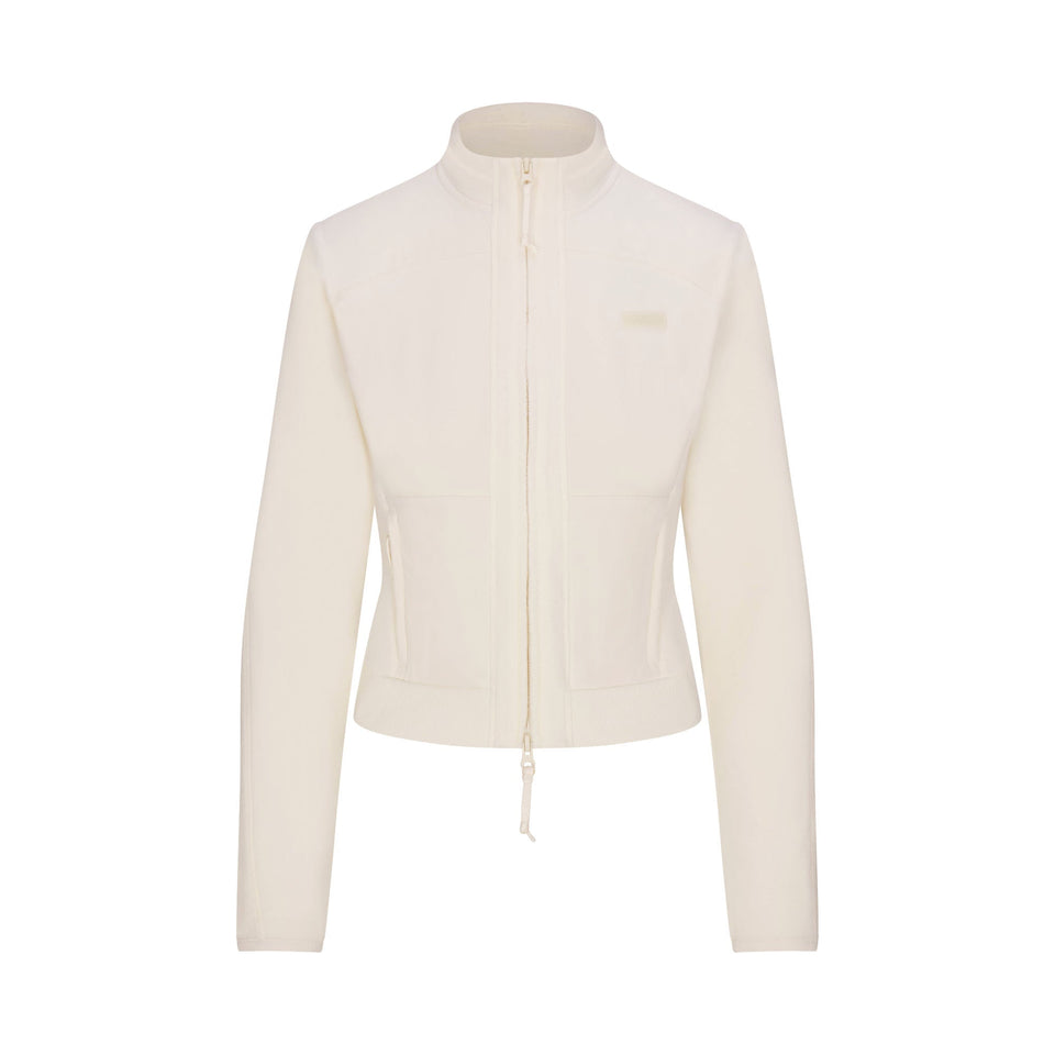 FLEECE LOUNGE FITTED JACKET | ECRU