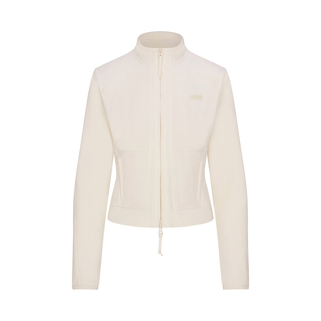 FLEECE LOUNGE FITTED JACKET | ECRU