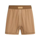 SKIMS COTTON MENS KNIT BOXER | RUSSET