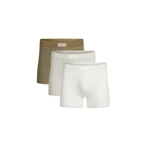 SKIMS COTTON MENS 3" BOXER BRIEF 3-PACK  | ARMY MULTI