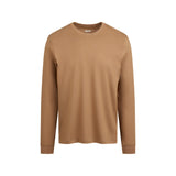 SKIMS COTTON MENS CLASSIC LONG SLEEVE T-SHIRT | RUSSET