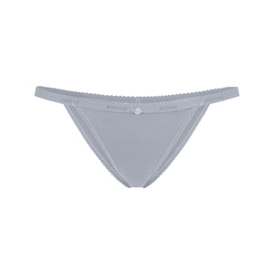 LIGHTWEIGHT COTTON LOGO PICOT STRING BIKINI | PEARL TONAL
