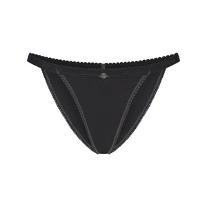 LIGHTWEIGHT COTTON LOGO PICOT STRING BIKINI | SOOT