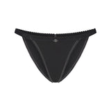 LIGHTWEIGHT COTTON LOGO PICOT STRING BIKINI | SOOT